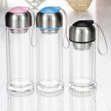 Creative Business Glass Water Bottle with Sleeve